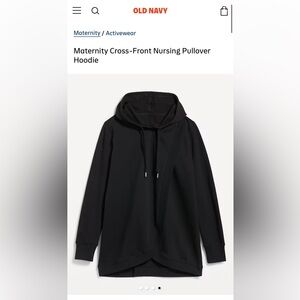 Old Navy Black Maternity Cross-Front Nursing Pullover Hoodie
